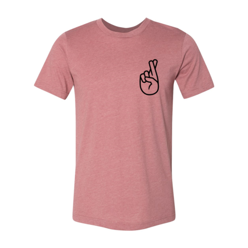 Shirt with crossed fingers