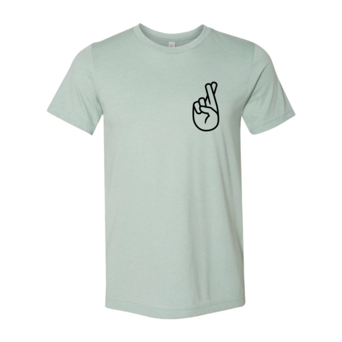 Shirt with crossed fingers