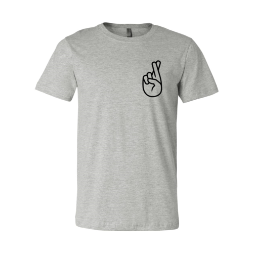 Shirt with crossed fingers