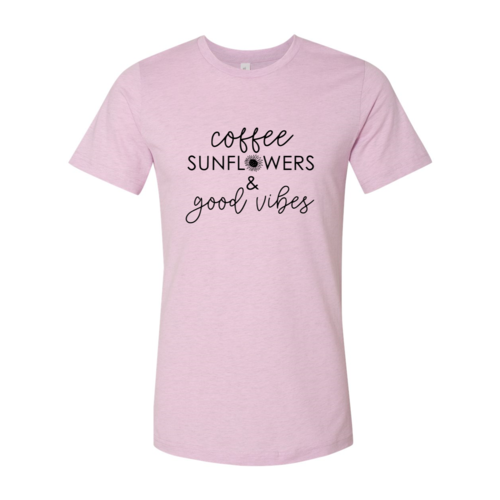 Camisa De Girasoles De Café y Buenas Vibraciones
