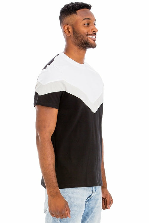 CAMISETA DE BLOQUE DE COLOR CHEVRON