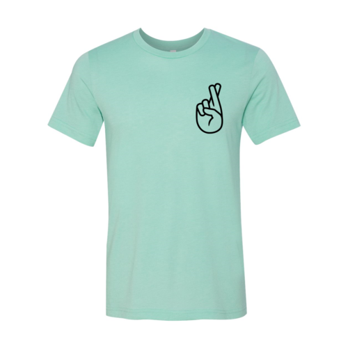 Shirt with crossed fingers