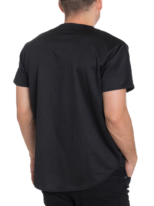 Camiseta de béisbol con botones para hombre Hipster Hip Hop T