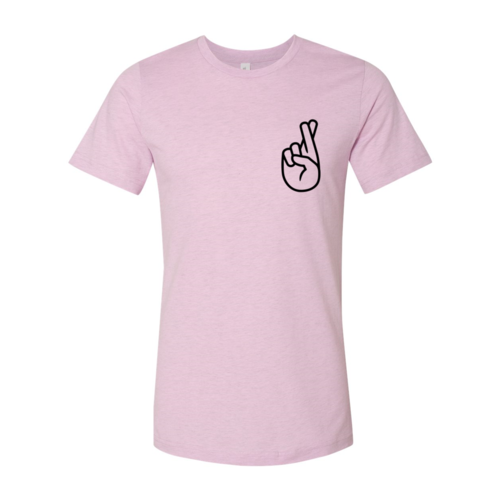 Shirt with crossed fingers