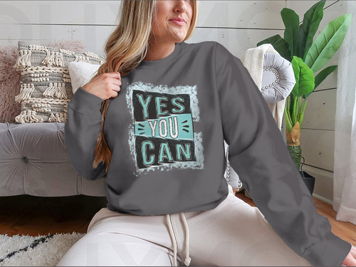 ¡Sí, puedes! Diseño de cita inspiradora para sudadera