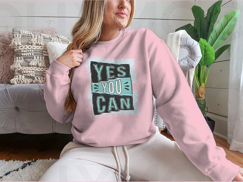 ¡Sí, puedes! Diseño de cita inspiradora para sudadera