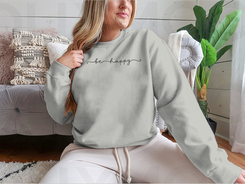 Sudadera con diseño Be Happy