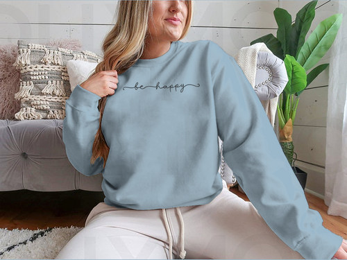Sudadera con diseño Be Happy