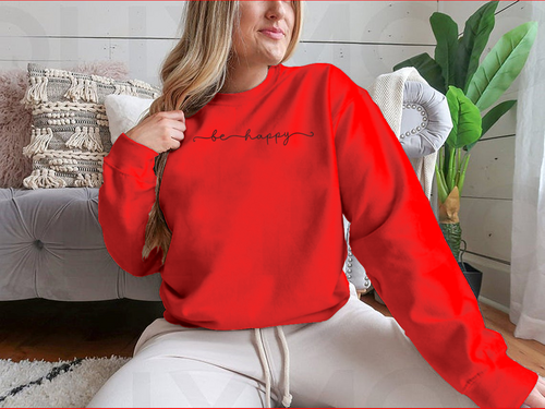 Sudadera con diseño Be Happy
