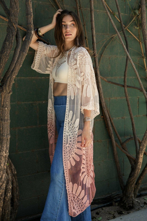 Kimono Ombre Bohemian Lace
