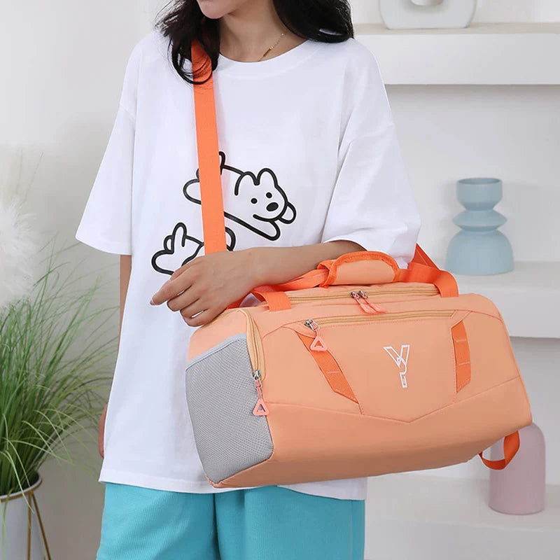 Bolso de gimnasio deportivo para mujer, bolsa de entrenamiento de fitness impermeable, bolsa de natación seca y húmeda con zapatos, bolsillo, equipaje de viaje, bolsas de hombro