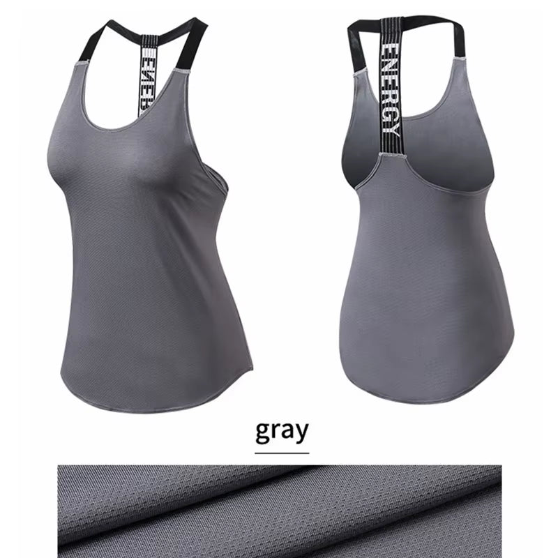 Women'S Gym Tops Black Sleeveless Yoga Tops Ladies Gym Shirts Gym Vests Running Workout Boxing Letter Tops Backless Shirts
