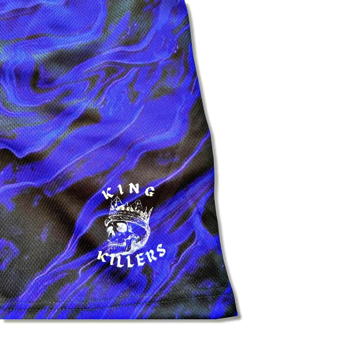 Black & Blue Mesh Gym Shorts
