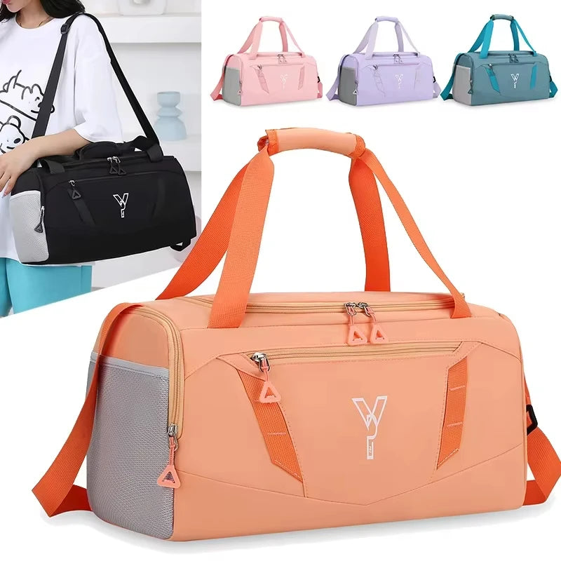 Bolso de gimnasio deportivo para mujer, bolsa de entrenamiento de fitness impermeable, bolsa de natación seca y húmeda con zapatos, bolsillo, equipaje de viaje, bolsas de hombro