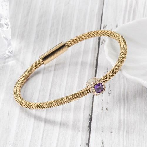 Brazalete de halo CZ de corte brillante