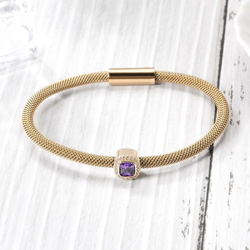 Brazalete de halo CZ de corte brillante