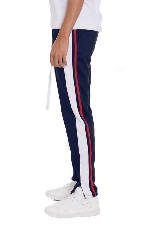 PANTALONES DE CÁNDAL DE RAYAS DE PUNTO - AZUL MARINO