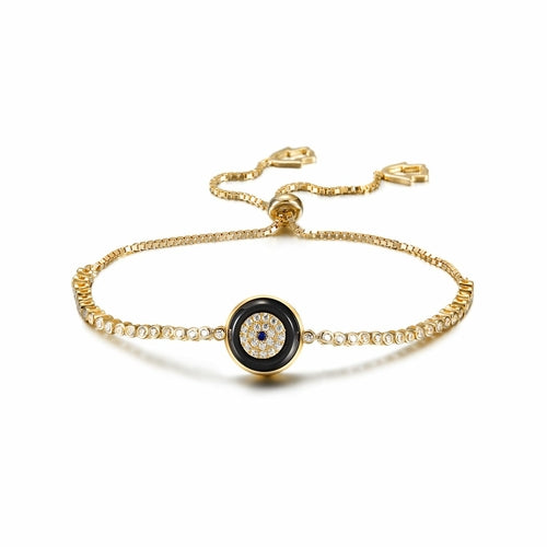 Pulsera de plata de ley con dijes de mal de ojo