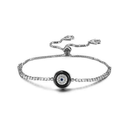 Pulsera de plata de ley con dijes de mal de ojo