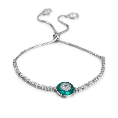 Pulsera de plata de ley con dijes de mal de ojo