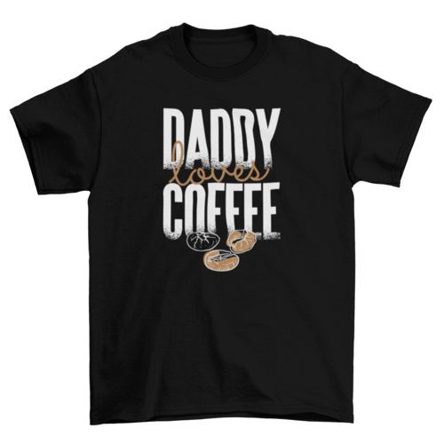 Sketchy Wake Coffee Beans Love Quote "A papá le encanta el café"