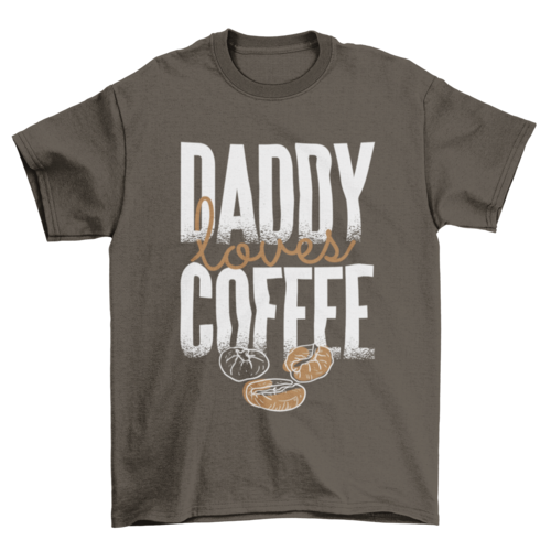 Sketchy Wake Coffee Beans Love Quote "A papá le encanta el café"