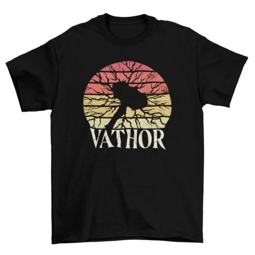 Camiseta Viking hammer retro sunset