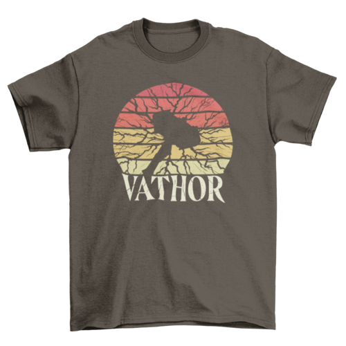 Camiseta Viking hammer retro sunset