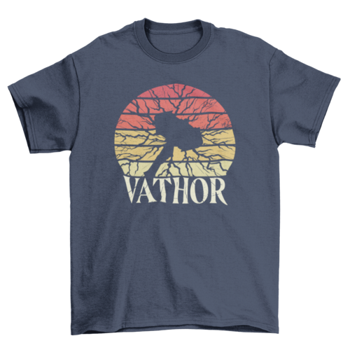 Camiseta Viking hammer retro sunset