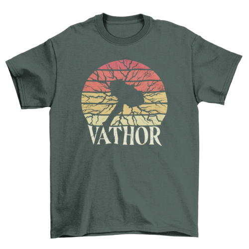 Camiseta Viking hammer retro sunset