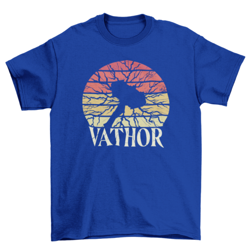 Camiseta Viking hammer retro sunset