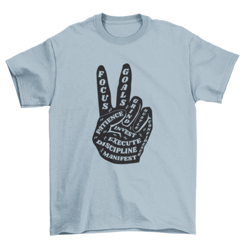 Camiseta con cita inspiradora del signo de la paz