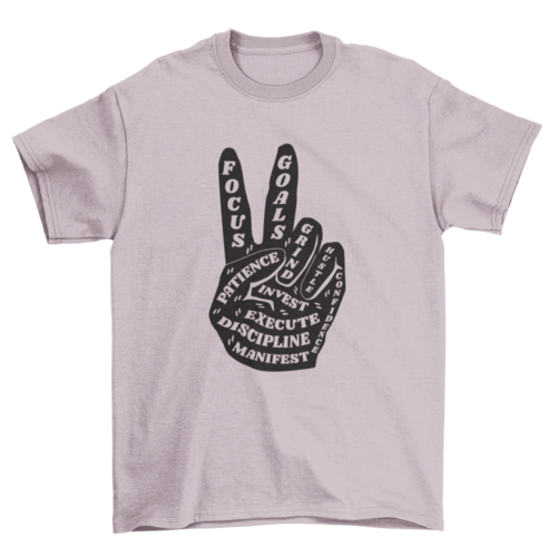 Camiseta con cita inspiradora del signo de la paz