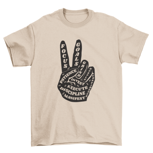 Camiseta con cita inspiradora del signo de la paz