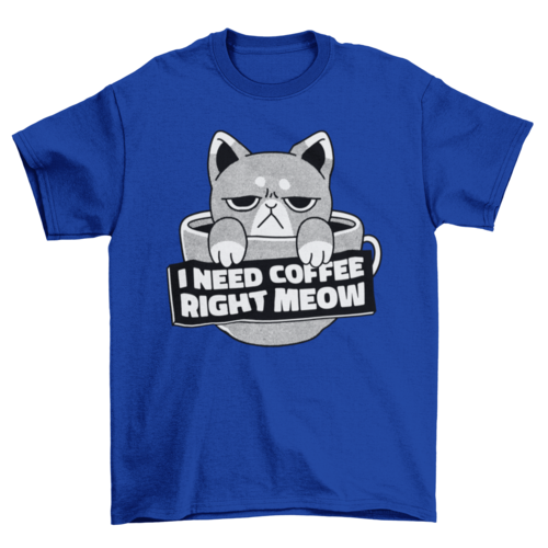 Camiseta de bebida de café de gato enojado