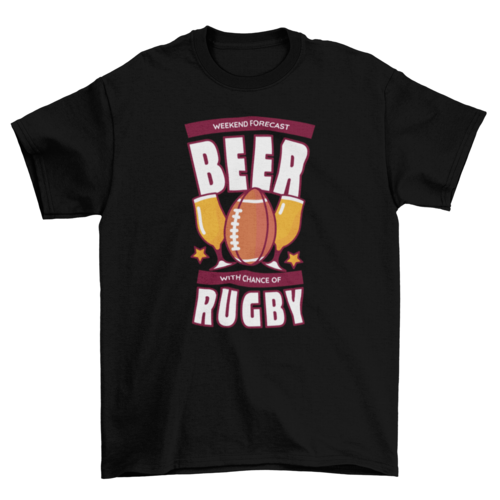 T-shirt Rugby sport and beer drinks