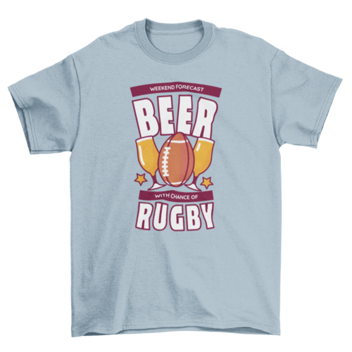 T-shirt Rugby sport and beer drinks