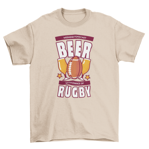 T-shirt Rugby sport and beer drinks
