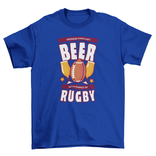 T-shirt Rugby sport and beer drinks