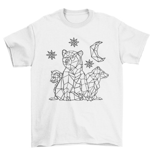 Encantadora moda única Luna Oso cachorros animales Estrella Animal poligonal