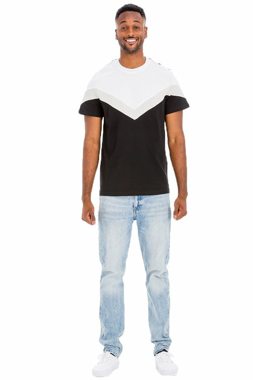 CAMISETA DE BLOQUE DE COLOR CHEVRON