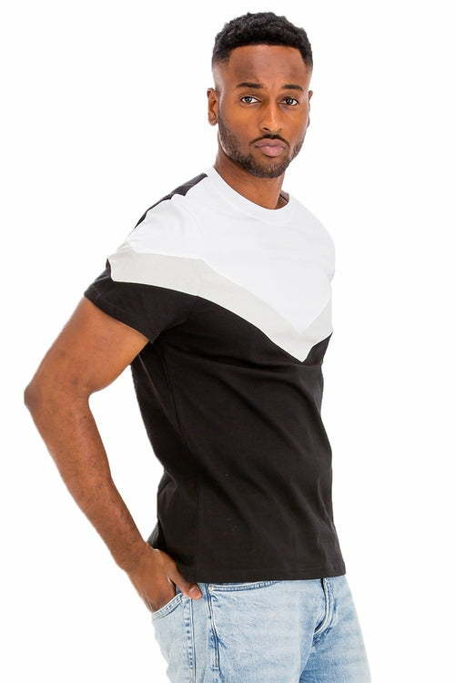 CAMISETA DE BLOQUE DE COLOR CHEVRON
