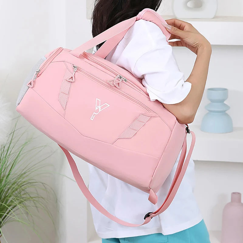 Bolso de gimnasio deportivo para mujer, bolsa de entrenamiento de fitness impermeable, bolsa de natación seca y húmeda con zapatos, bolsillo, equipaje de viaje, bolsas de hombro