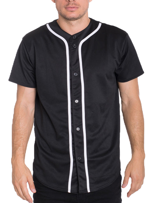 Camiseta de béisbol con botones para hombre Hipster Hip Hop T