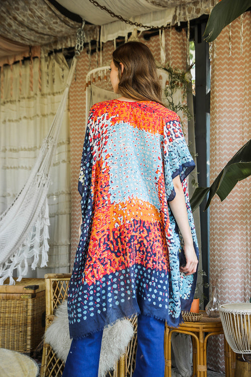 Kimono deshilacho multicolor vibrante