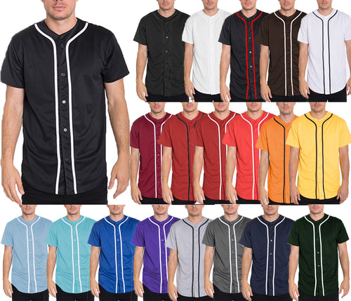 Camiseta de béisbol con botones para hombre Hipster Hip Hop T