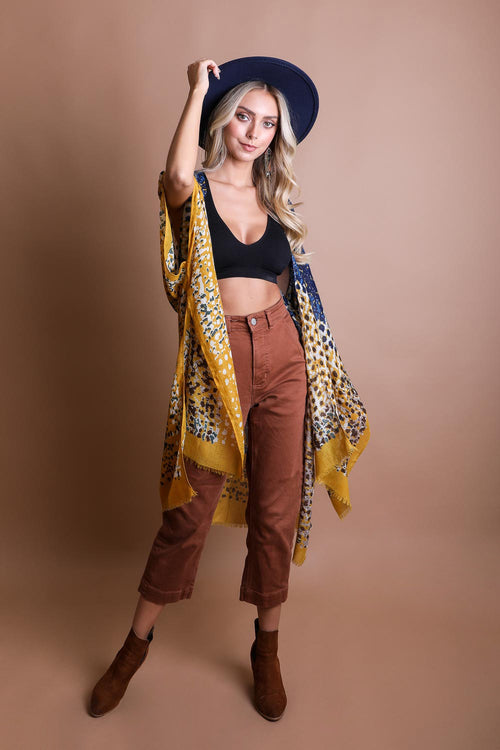 Kimono deshilacho multicolor vibrante
