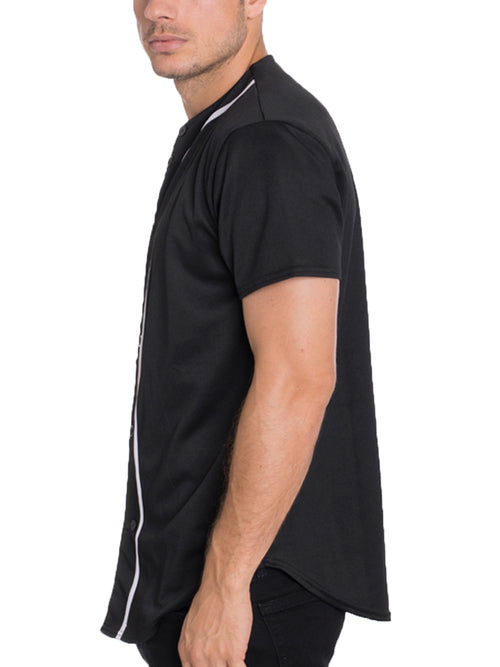 Camiseta de béisbol con botones para hombre Hipster Hip Hop T