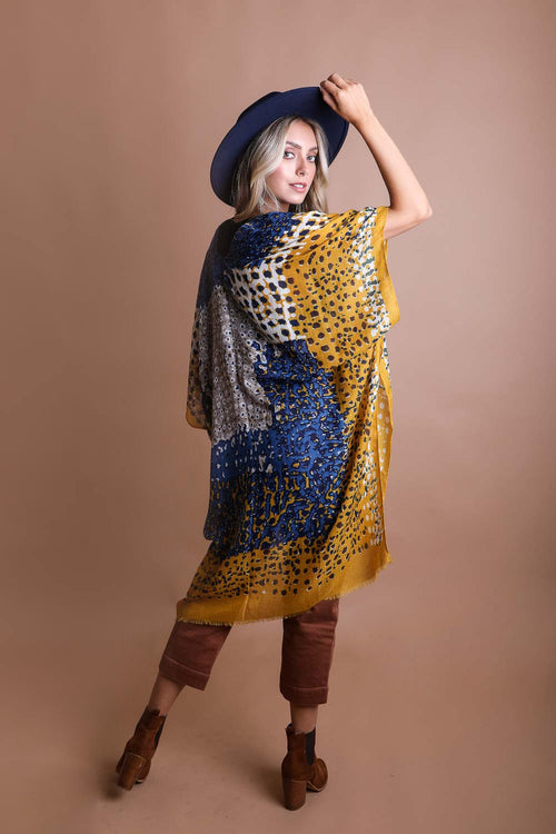 Kimono deshilacho multicolor vibrante