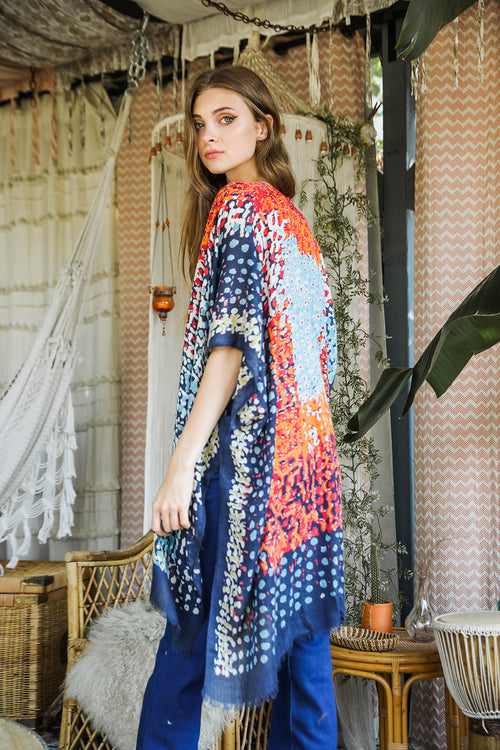 Kimono deshilacho multicolor vibrante